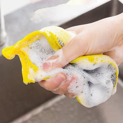 Dual side sponge for dishwashing and scrubbing