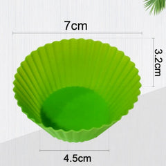 Cupcake-shaped flexible silicone baking molds