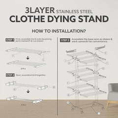 Smart Nest Multi-Tier Clothes Dryer Stand with Casters