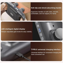 Ergonomic ring-shaped anti-slip handles of massage gun