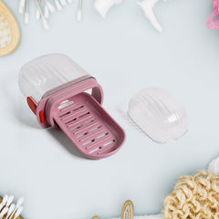 Pink soap tray holder with transparent dome lid