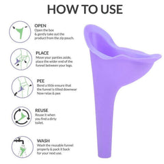 Stand & Pee funnel used outdoor for hygienic urination