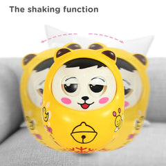 Close-up of the musical roly poly toy's cute animal face