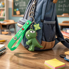 Silicone Strap Dinosaur Keychain