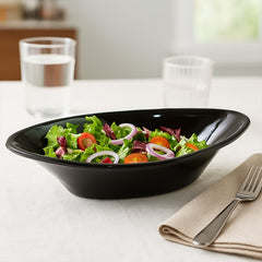 Black plastic Marin serving bowl side view