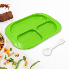 Partitioned food plate for kids with divided meals