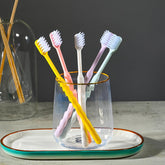 Soft plastic toothbrush set with round box