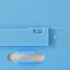 Child's hands holding & drawing on a small LCD writing pad
