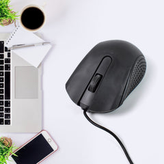 Compshop Wired Optical Mouse M-022 side view showing ergonomic design