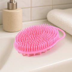 Silicone bath brush with integrated handle loop