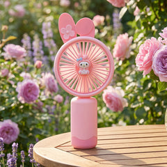 Cute Cartoon Design Rechargeable Mini Handheld Fan (1 Pc)