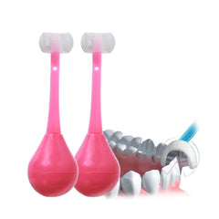 Children's 3-sided toothbrush with soft bristles and silicone head ideal for ages 2-12.