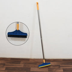 2-in-1 cleaning brush and wiper with long handle for easy cleaning