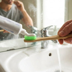 Wooden handle bamboo toothbrush