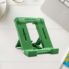 Foldable phone stand holding a smartphone horizontally