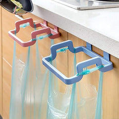 Front view of plastic garbage bag rack holder