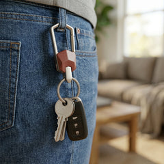 Carabiner key holder attached to belt loop