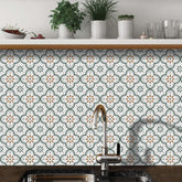 Kitchen backsplash adorned with elegant patterned Peel and Stick Tiles, enhancing the modern decor.