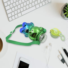 Clear plastic water bottle with cup lid