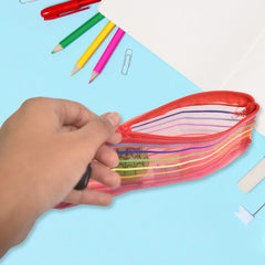 Nylon mesh multi-purpose pouch with zipper closure