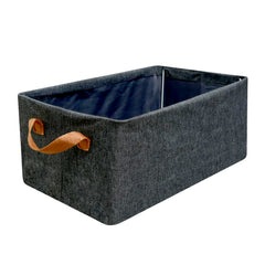 Foldable Cotton Linen Storage Box with Handles – 45 cm Organizer