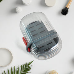 Modern dust-proof soap dish with ribbed transparent lid