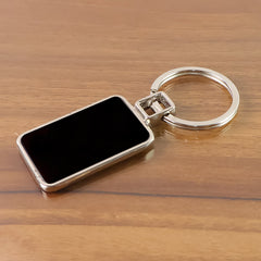 Rectangular metal key holder with dual-finish steel design