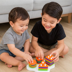 Educational geometric shape stacking toy set for kids