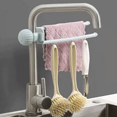 Hanging storage rack for cleaning tools on faucet