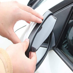 Applying adhesive rain protector to car side mirror