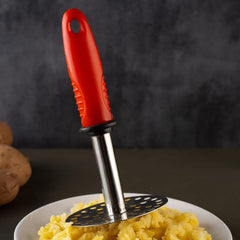 Pav Bhaji Masher showing steel mesh head and handle