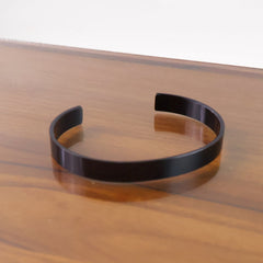 Obsidian Band Black-Plated Kada Bracelet