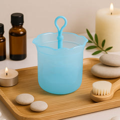 Lush lather foam created by face cleanser cup