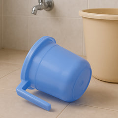 Unbreakable Plastic Bath Mug Showing Ergonomic Handle