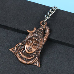 Close-up of Lord Shiva antique finish keychain