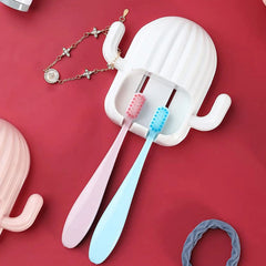 Close up of Toothbrush Holder mounting and bamboo toothbrushes