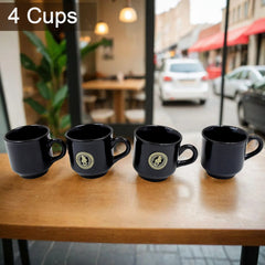 Stylish ceramic mug set with leaf bowls