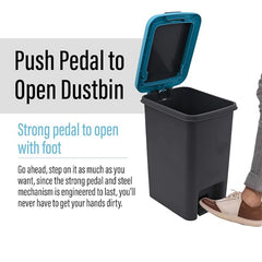DeoDap Apex Plastic Push Pedal Dust Bin 6.5L - scale