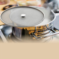 Fine mesh shield oil splatter guard for frying pan