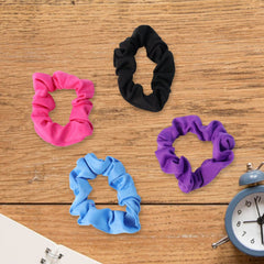 Cloudy curls scrunchie tied in hair bun