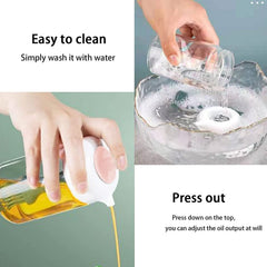 Oil dispenser bottle featuring silicone basting brush