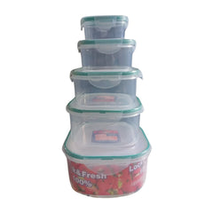 5-piece kitchen storage containers set on a table.