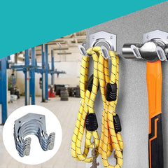 5-pack heavy duty tool hanger hooks, solid iron with rust-resistant coating