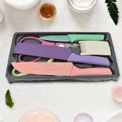 SpectrumEdge Pro kitchen knives with colorful handles