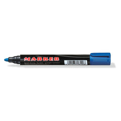 Permanent blue ink marker tips close-up