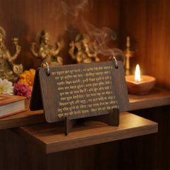 Hanuman Chalisa flip book on tabletop stand