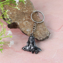 Metal Keychain Showing Shiva Face and Attachments