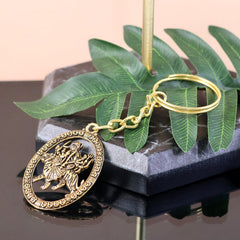 Metal Durga Keychain Side View