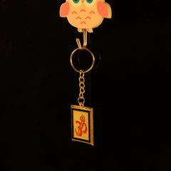 Close-up of Om Trishul Keychain