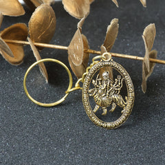Maa Durga Golden Keychain Detail